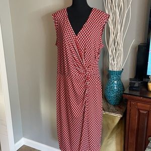 Banana Republic Red Print Faux Wrap Dress